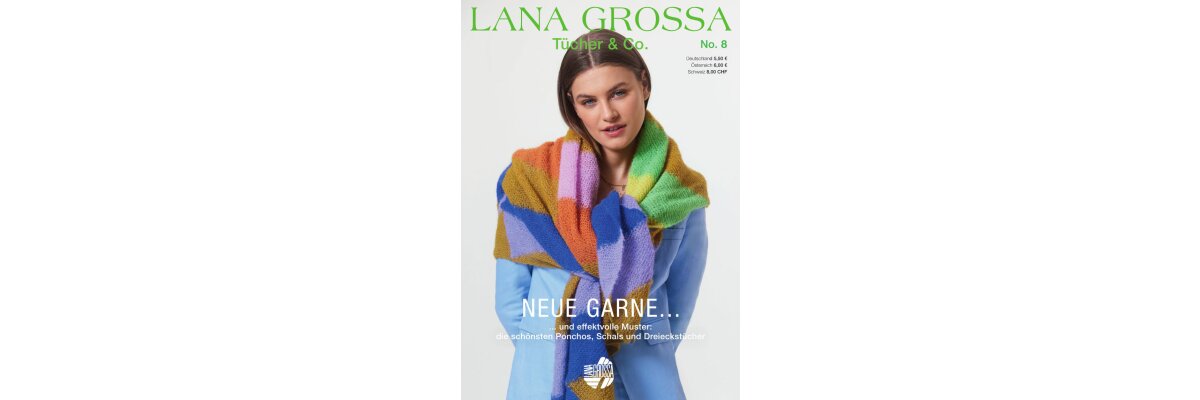 Neues Strickheft Tücher &amp; Co. Nr. 8 Heft von Lana Grossa - Tücher &amp; Co. Nr. 8 Heft von Lana Grossa bei Wolle im Quadrat.