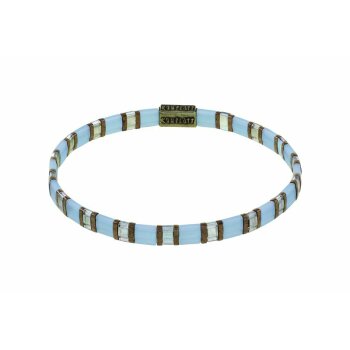 Konplott - Tilala - hellblau, Antikmessing, Armband auf Gummiband