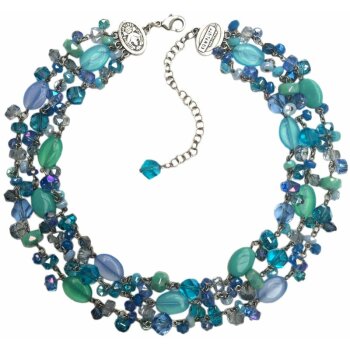 Konplott - Jelly Flow - Blau, helles Antiksilber, Halskette Collier