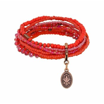 Konplott - Petit Glamour dAfrique - Rot, Antikkupfer, Armband auf Gummiband