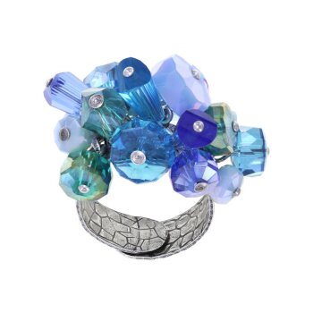 Konplott - Bead Snake Jelly - Blau, Grün, Antiksilber, Ring